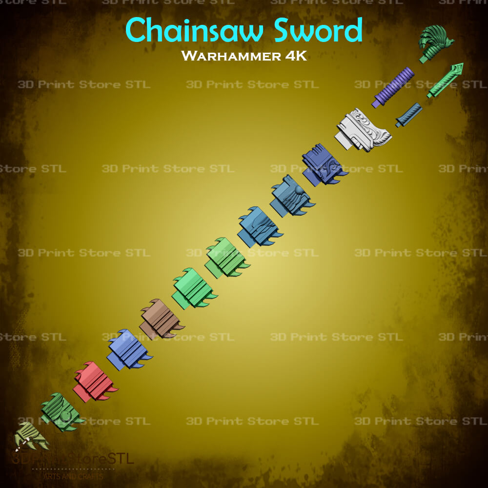 Chainsaw Sword Cosplay Warhammer 40K 3D Print Model STL File 3DPrintStoreSTL