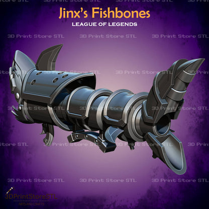 jinx Fishbones Cosplay League of Legends 3D Print Model STL File 3DPrintStoreSTL