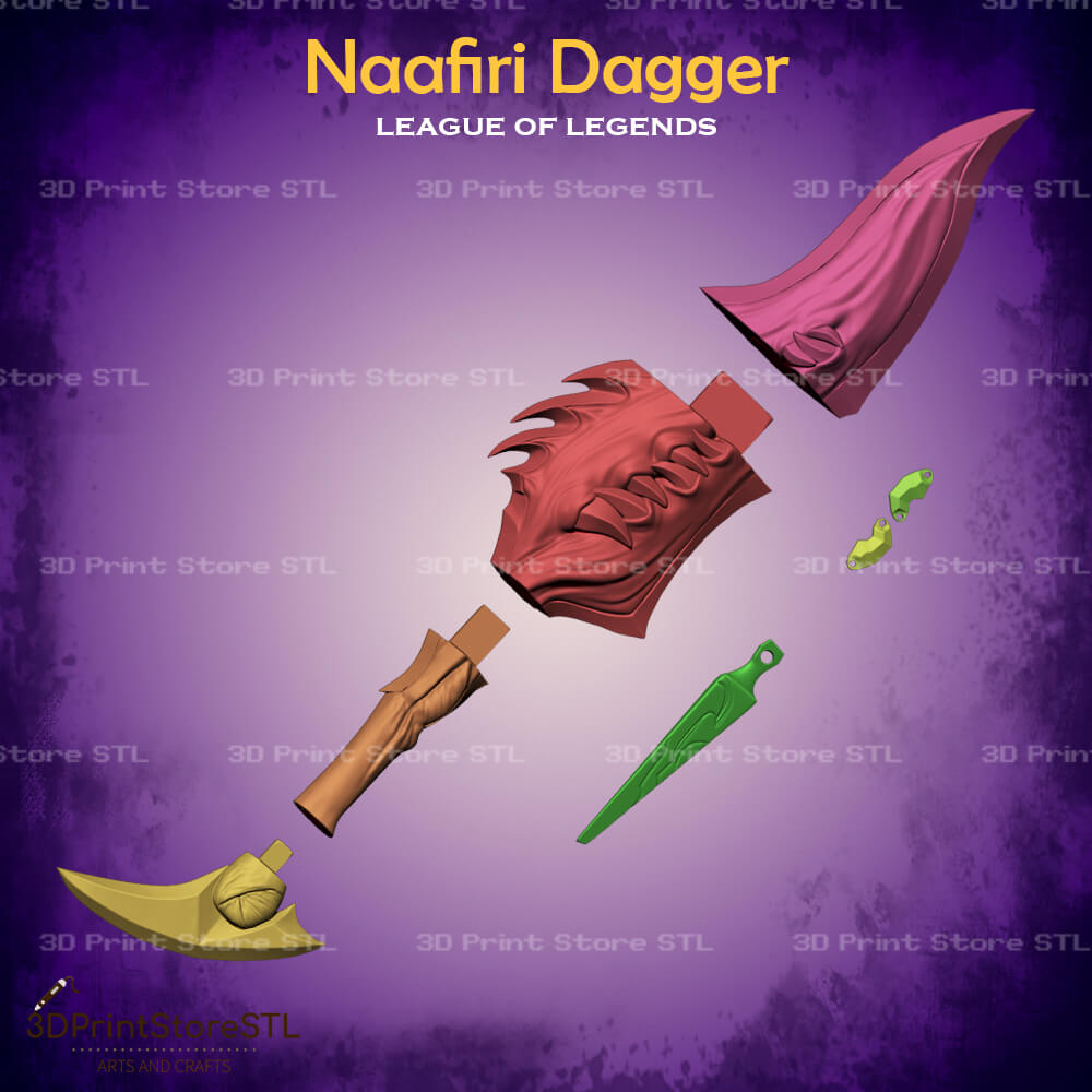 Naafiri Dagger Cosplay League of Legends 3D Print Model STL File 3DPrintStoreSTL