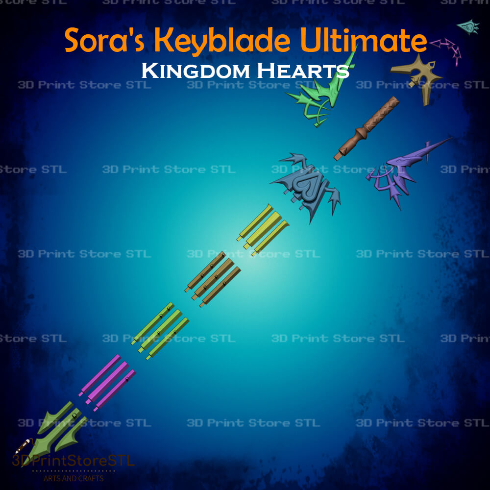 Sora Key Blade Ultima Cosplay Kingdom Hearts 3D Print Model STL File 3DPrintStoreSTL