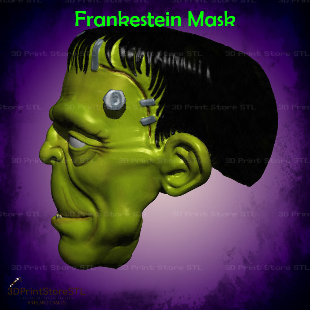 Frankestein Mask Cosplay Halloween 3D Print Model STL File 3DPrintStoreSTL