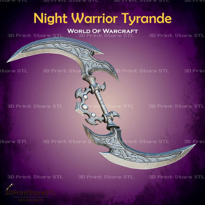 Night Warrior Tyrande Weapon Cosplay World Of Warcraft 3D Print Model STL File 3DPrintStoreSTL