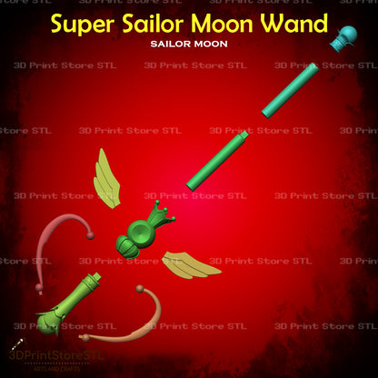 Sailor Moon Wand Cosplay Sailor Moon 3D Print Model STL File 3DPrintStoreSTL