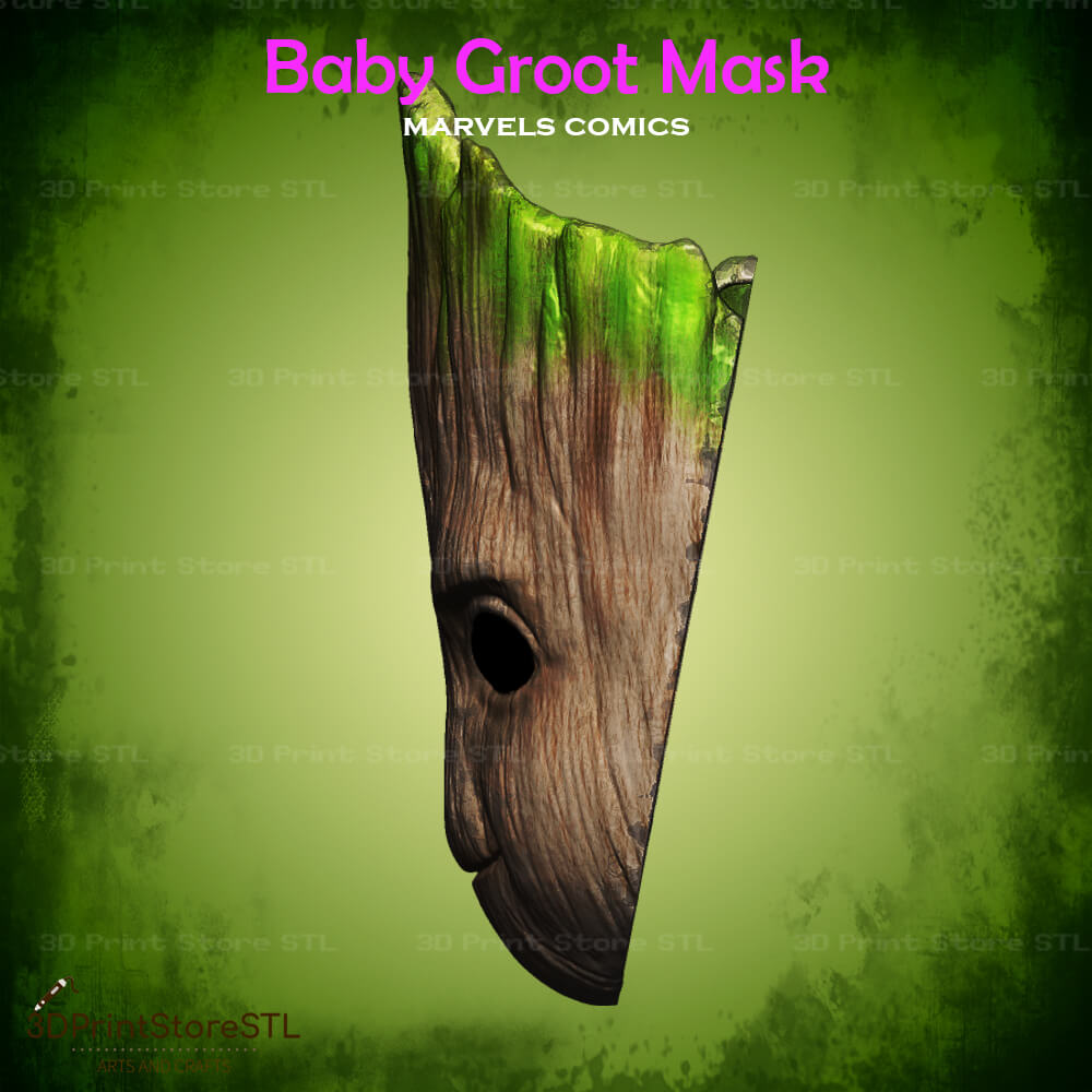 Baby Groot Mask Cosplay Guardians of the Galaxy 3D Print Model STL File 3DPrintStoreSTL