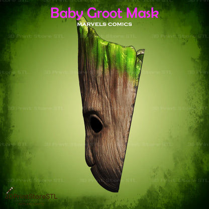 Baby Groot Mask Cosplay Guardians of the Galaxy 3D Print Model STL File 3DPrintStoreSTL