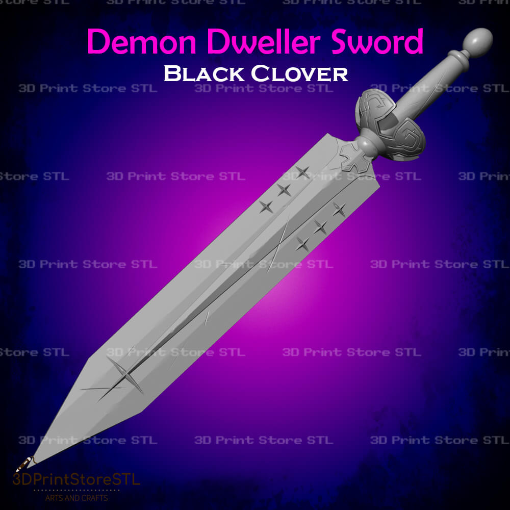 Demon Dweller Sword Cosplay Black Clover 3D Print Model STL File 3DPrintStoreSTL