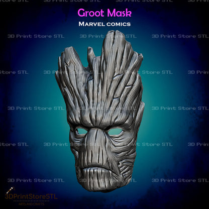 Groot Mask Cosplay Marvel Comics 3D Print Model STL File 3DPrintStoreSTL