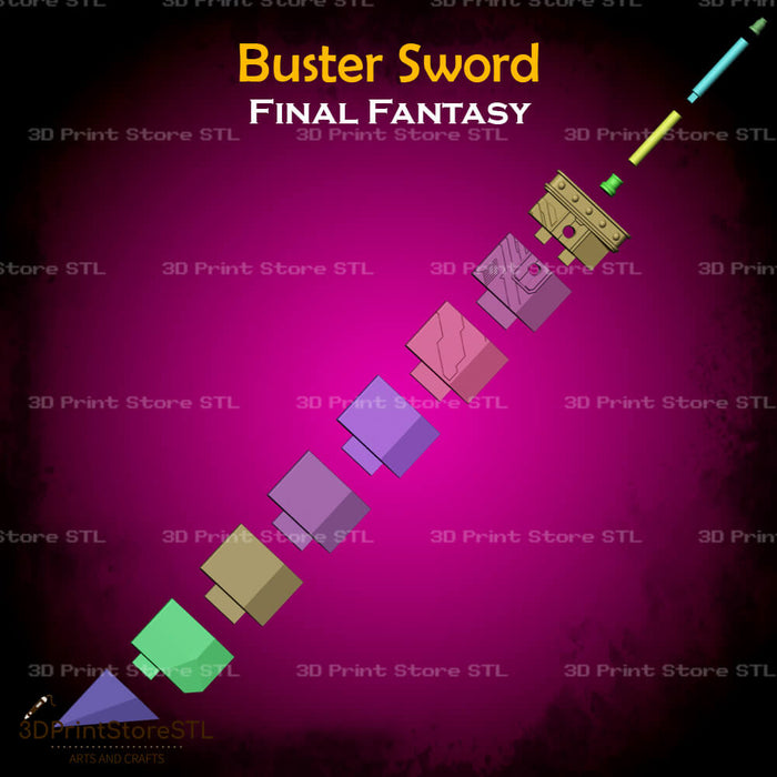 Buster Sword Cosplay Final Fantasy 3D Print Model STL File 3DPrintStoreSTL