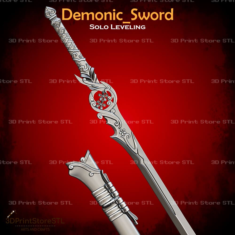 Demonic Sword Cosplay Solo Leveling 3D Print Model STL File 3DPrintStoreSTL