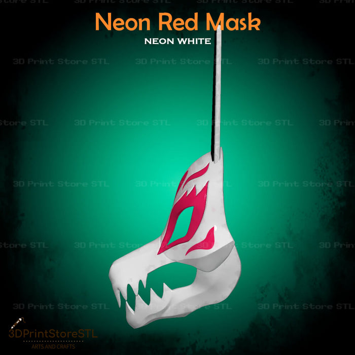 Red Mask Cosplay Neon White Game 3D Print Model STL File 3DPrintStoreSTL