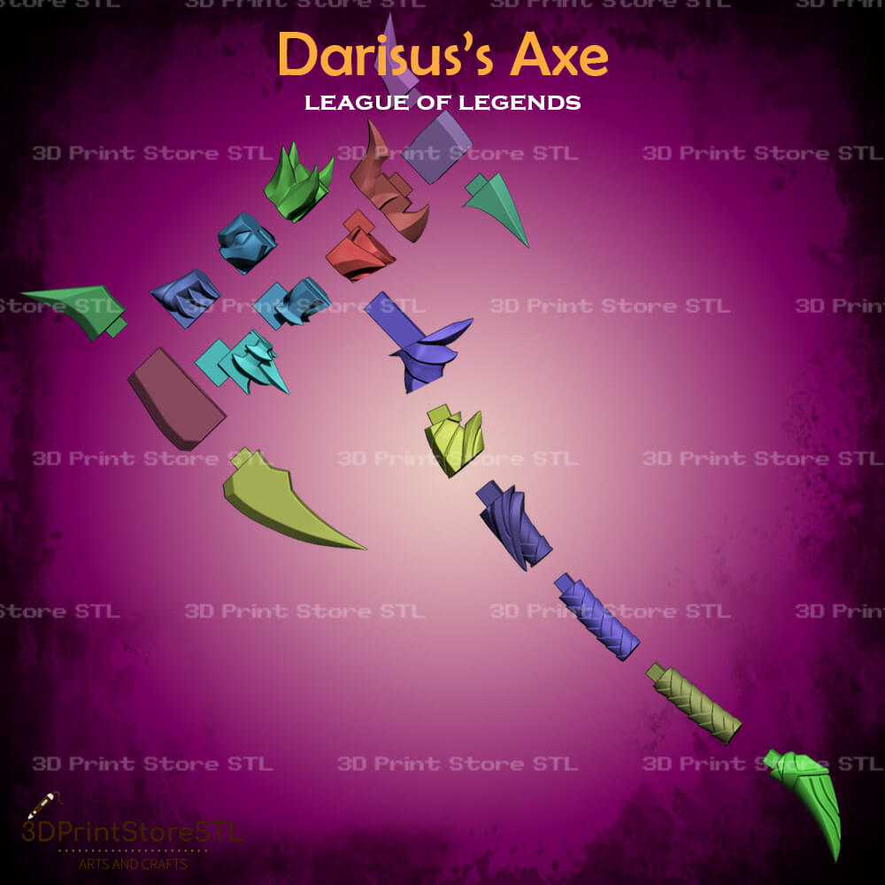 Darisus Axe Cosplay League of Legends 3D Print Model STL File 3DPrintStoreSTL