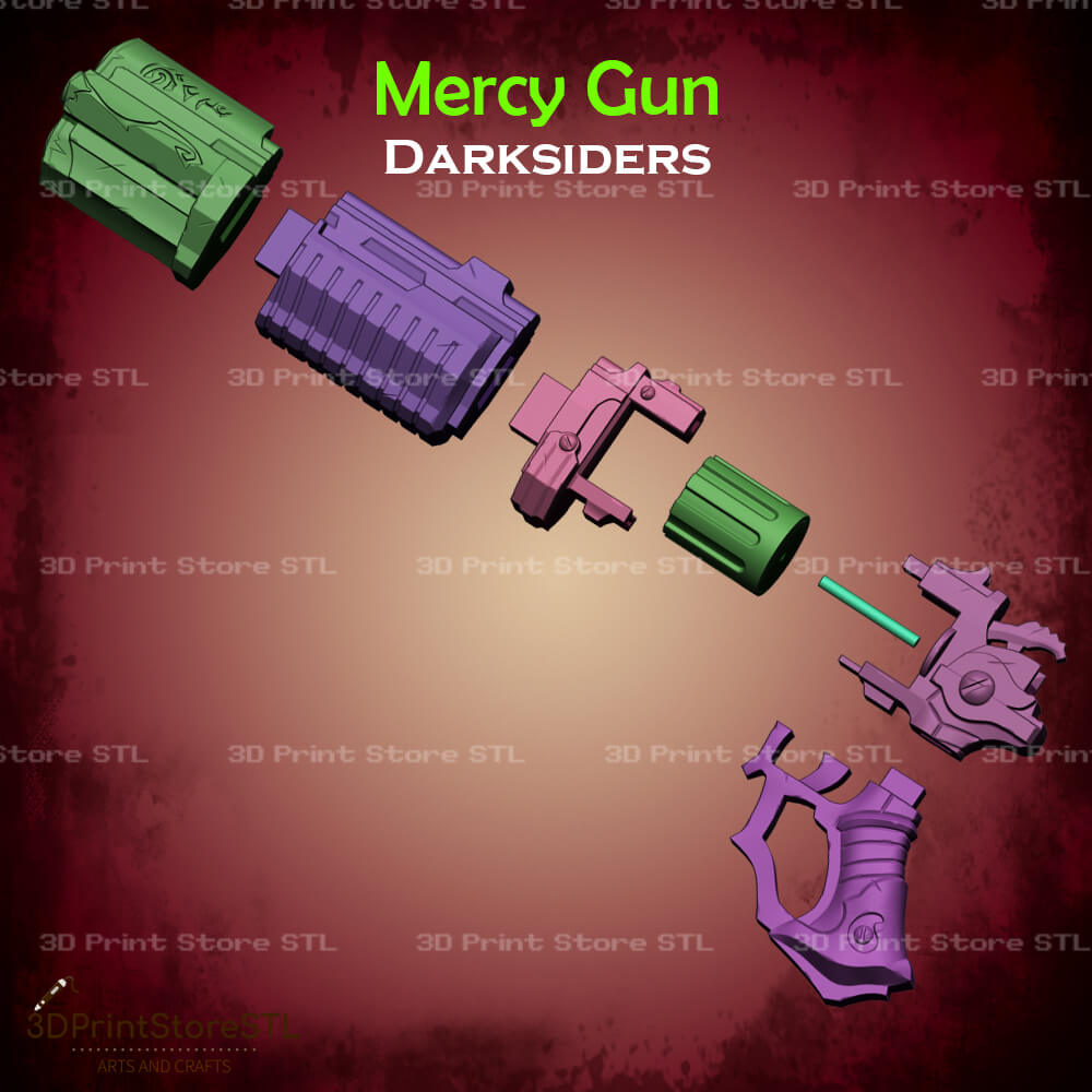 Mercy Gun Cosplay Darksiders 3D Print Model STL File 3DPrintStoreSTL