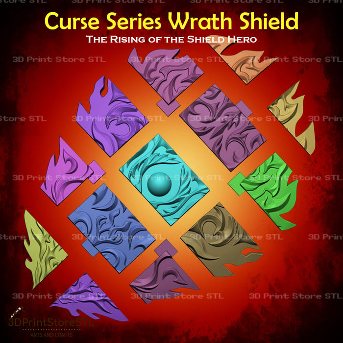 Curse Series Shield Cosplay The Rising of the Shield Hero 3D Print Model STL File 3DPrintStoreSTL