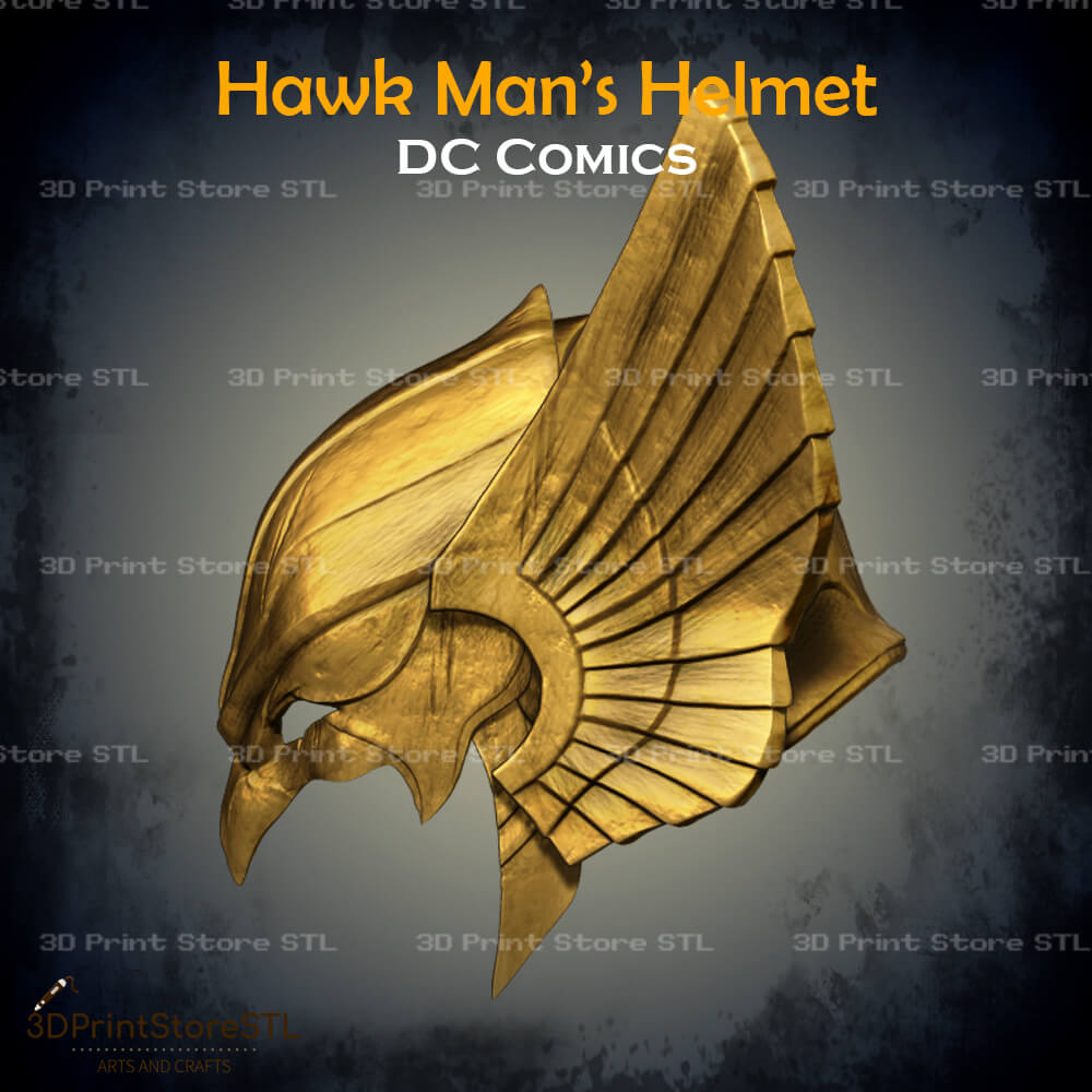 Hawkman Helmet Cosplay DC Comics 3D Print Model STL File 3DPrintStoreSTL