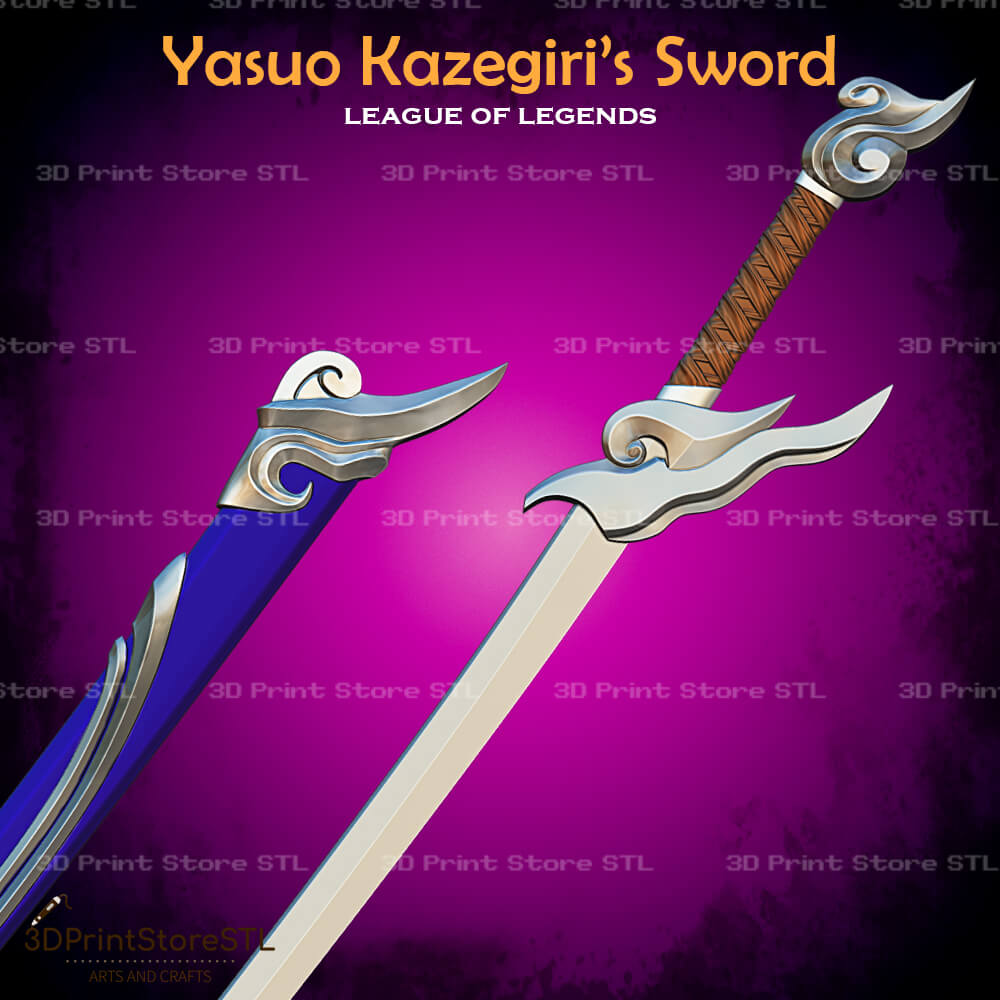 Yasuo Kazegiri Sword Cosplay League of Legends 3D Print Model STL File 3DPrintStoreSTL