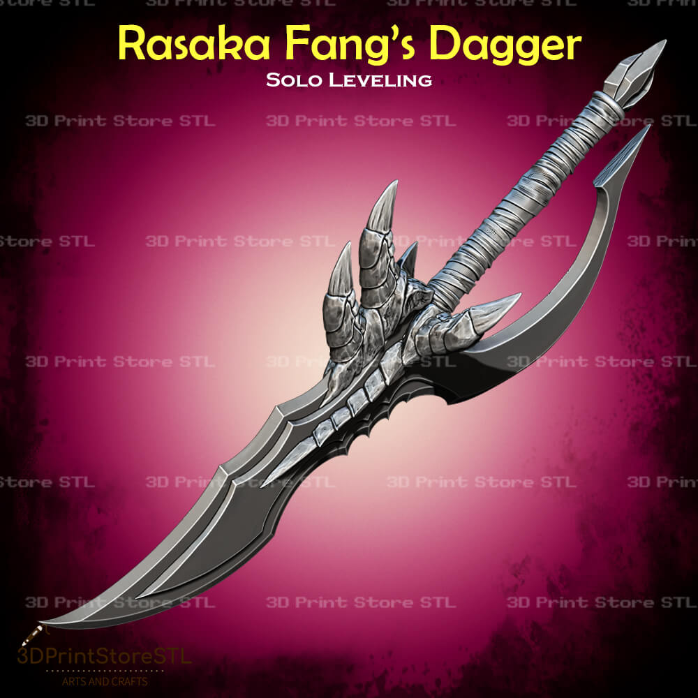 Rasaka Fang Dagger Cosplay Solo Leveling 3D Print Model STL File 3DPrintStoreSTL