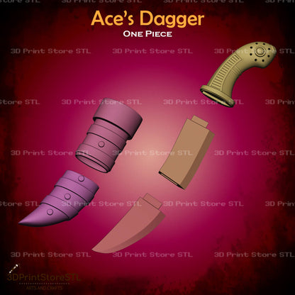 Ace Dagger Cosplay One Piece 3D Print Model STL File 3DPrintStoreSTL