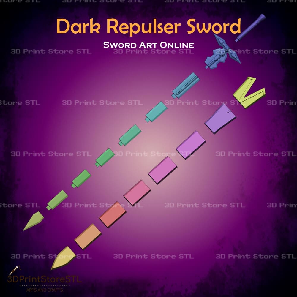 Dark Repulser Sword Cosplay Sword Art Online 3D Print Model STL File 3DPrintStoreSTL