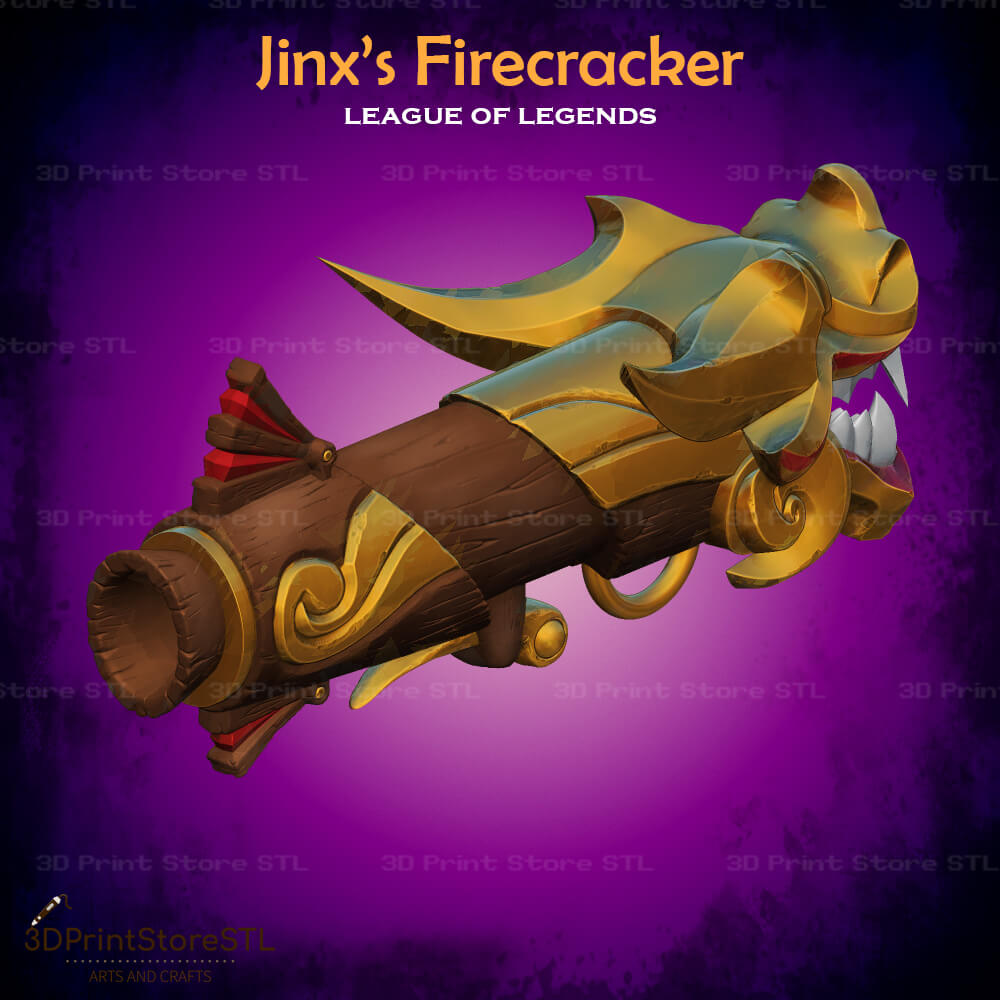 Jinx Firecracker Cosplay League of Legends 3D Print Model STL File 3DPrintStoreSTL