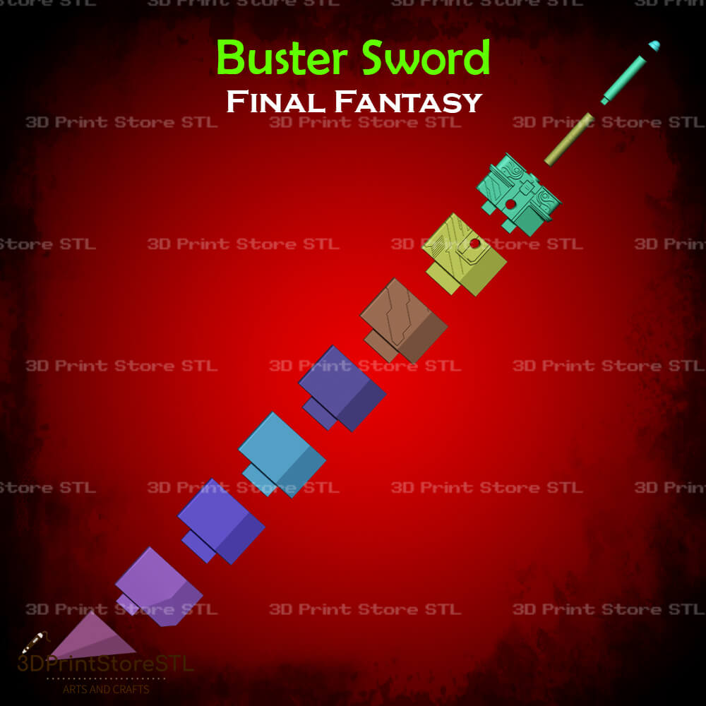 Buster Sword Cosplay Final Fantasy 3D Print Model STL File 3DPrintStoreSTL