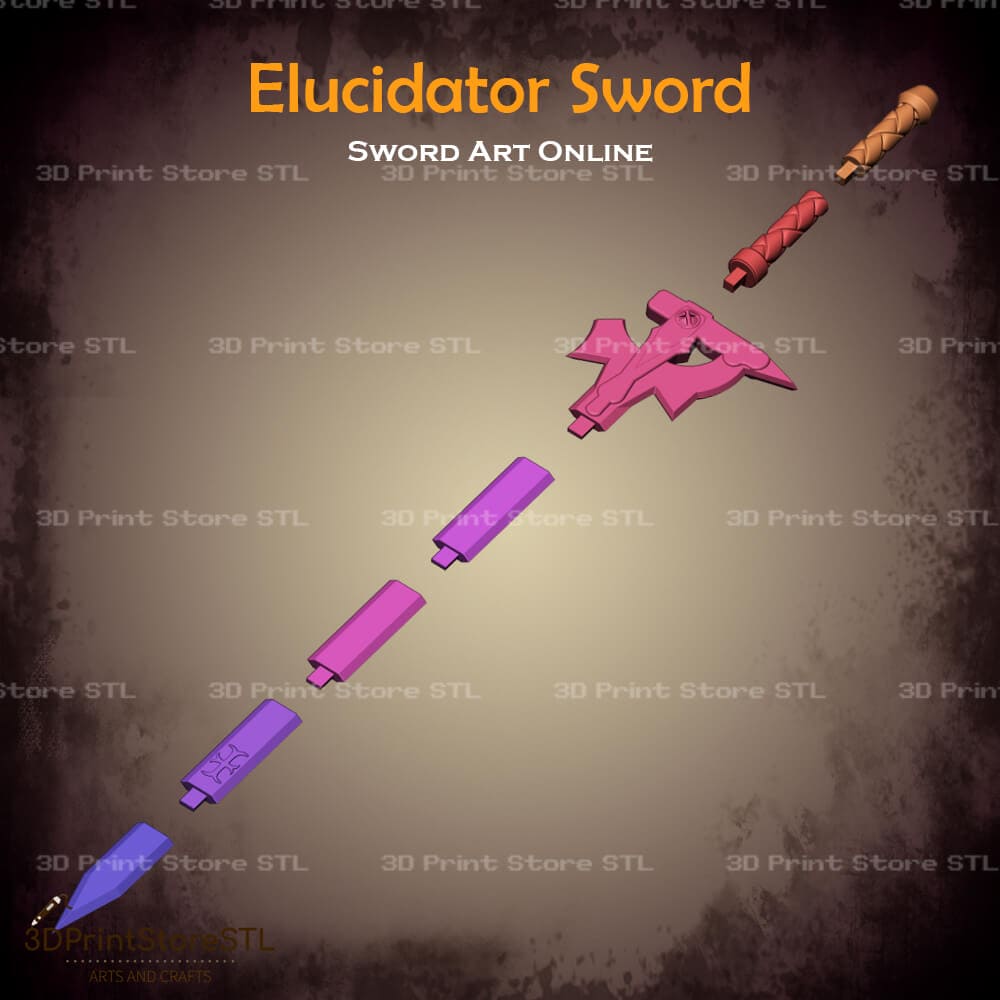 Elucidator Sword Cosplay Sword Art Online 3D Print Model STL File 3DPrintStoreSTL