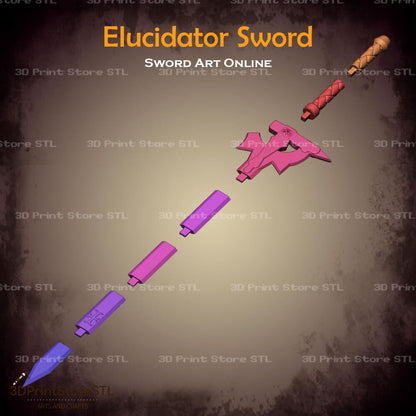 Elucidator Sword Cosplay Sword Art Online 3D Print Model STL File 3DPrintStoreSTL