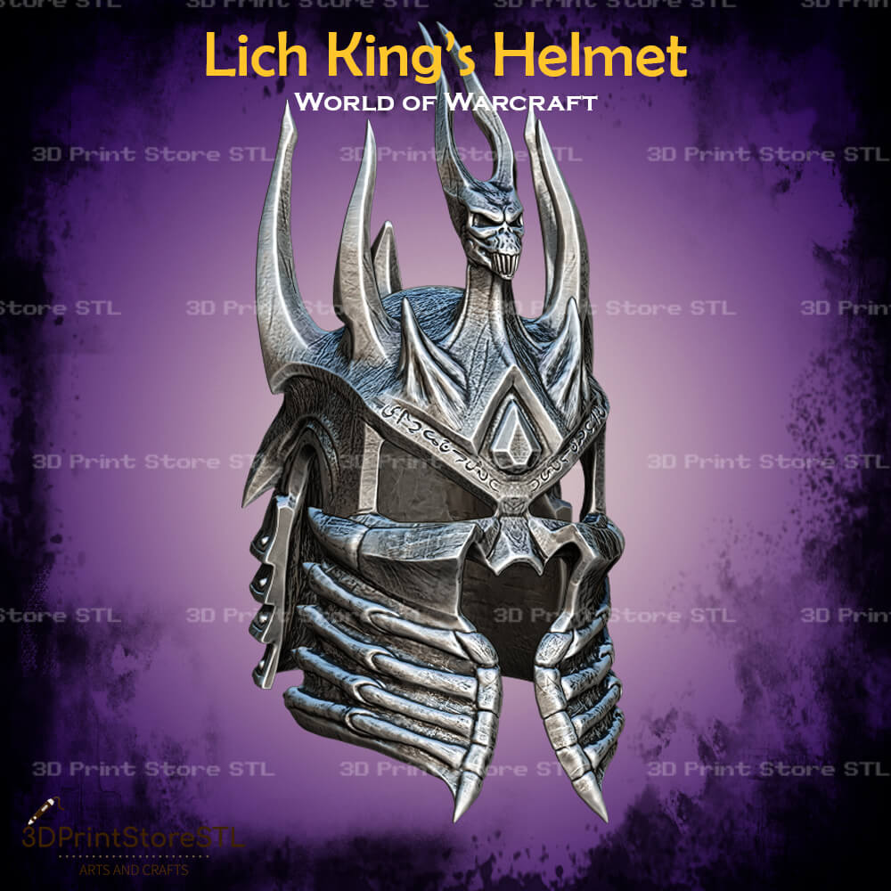 Lich King Helmet Cosplay World Of Warcraft 3D Print Model STL File 3DPrintStoreSTL