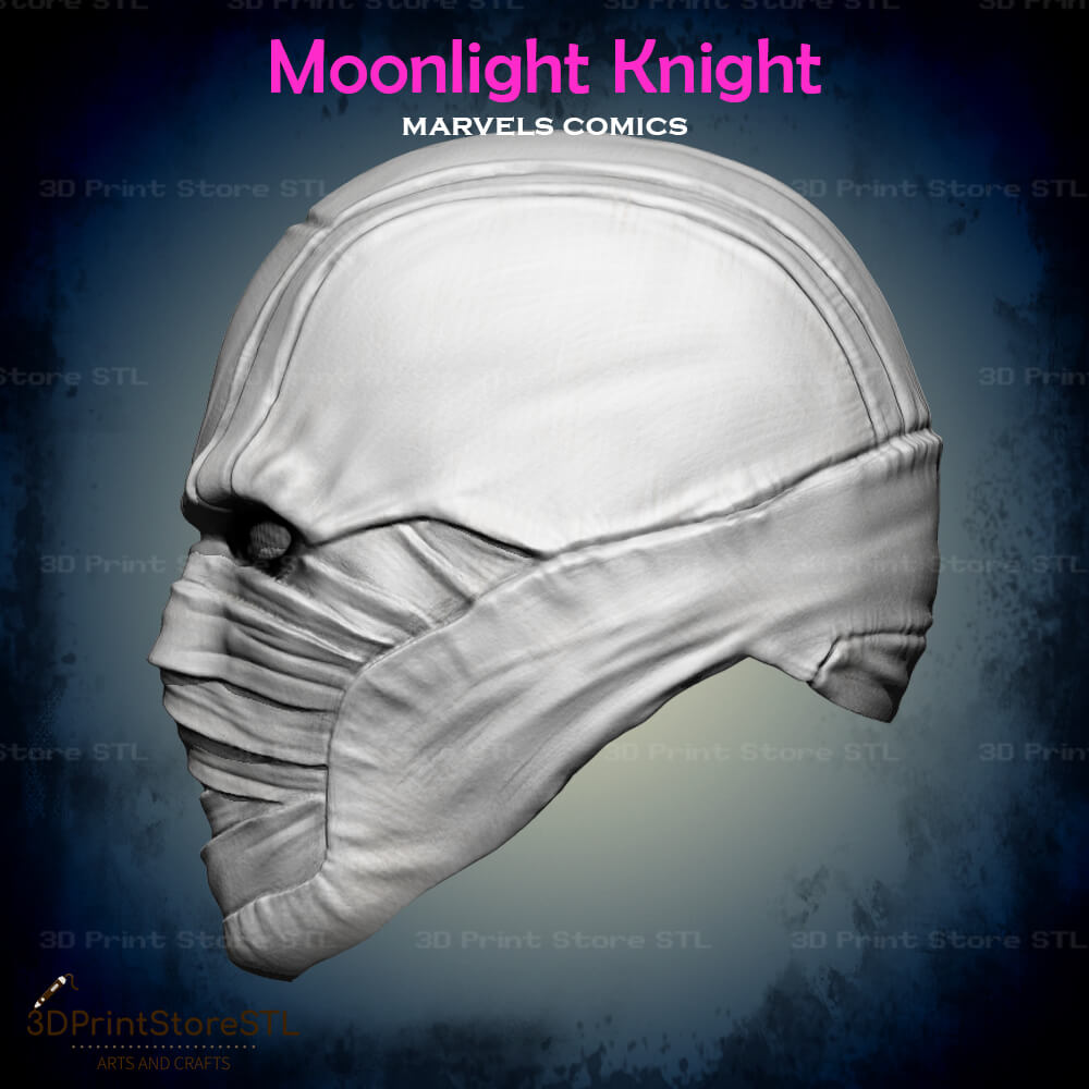 Moonlight Knight Mask Cosplay Marvel Comics 3D Print Model STL File 3DPrintStoreSTL