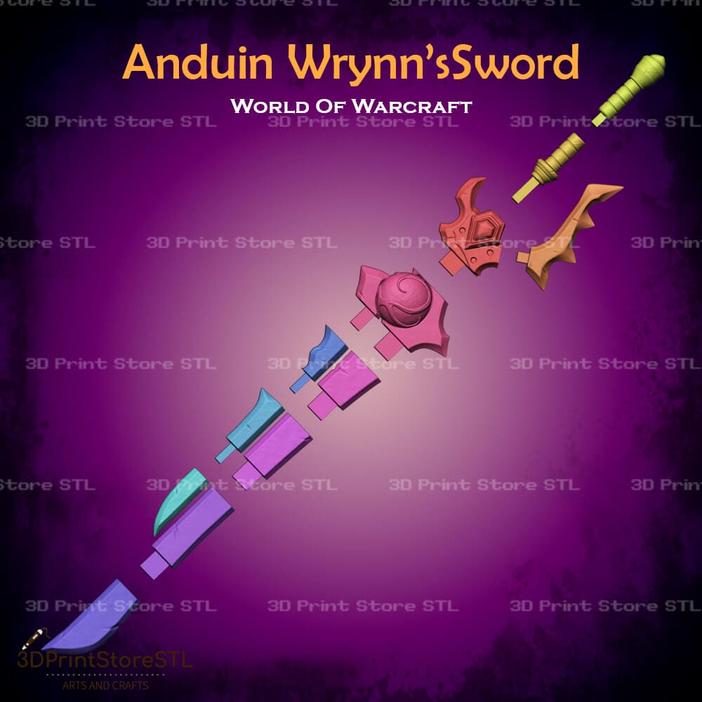 Anduin Wrynn Sword Cosplay World Of Warcraft 3D Print Model STL File 3DPrintStoreSTL