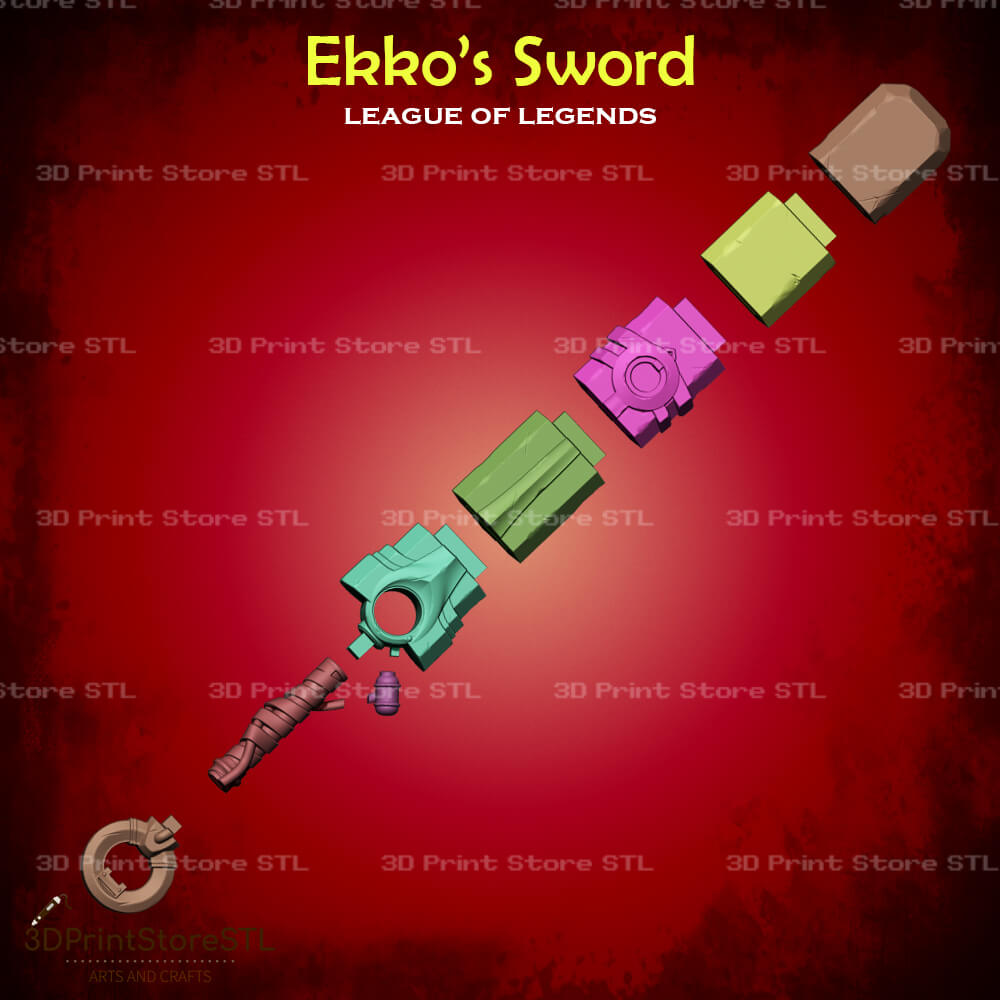 Ekko Sword Cosplay League of Legends 3D Print Model STL File 3DPrintStoreSTL