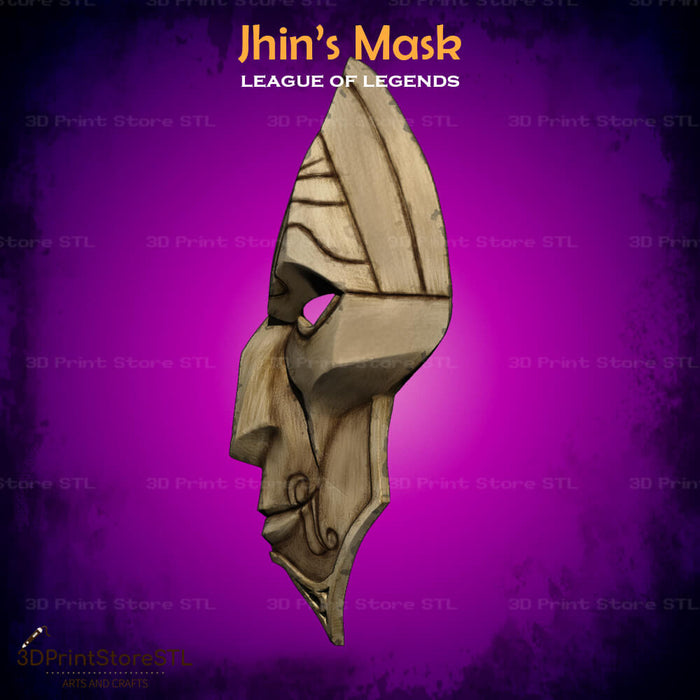 Jhin Mask Cosplay League Of Legends 3D Print Model STL File 3DPrintStoreSTL