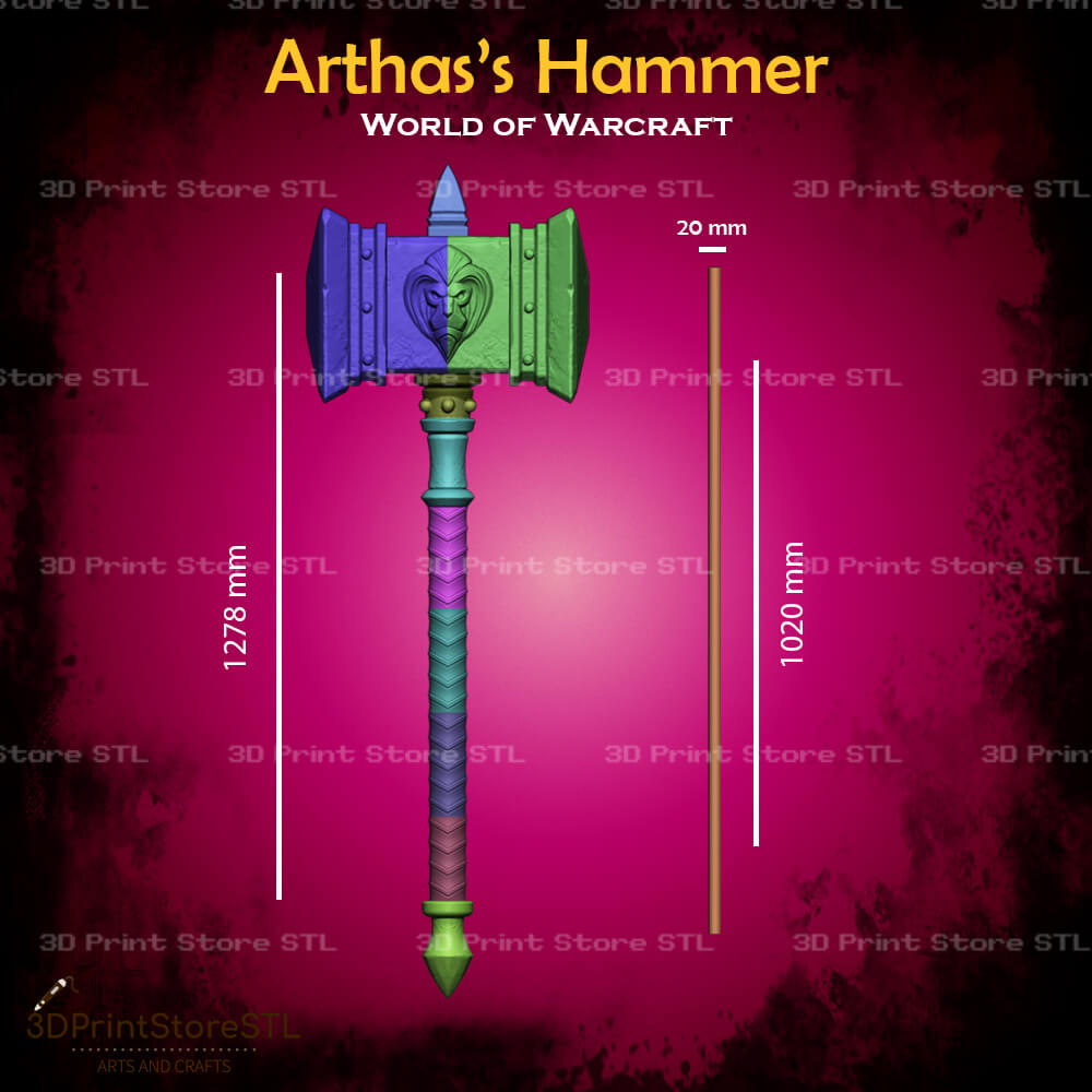 Arthas Hammer Cosplay World Of Warcraft 3D Print Model STL File
