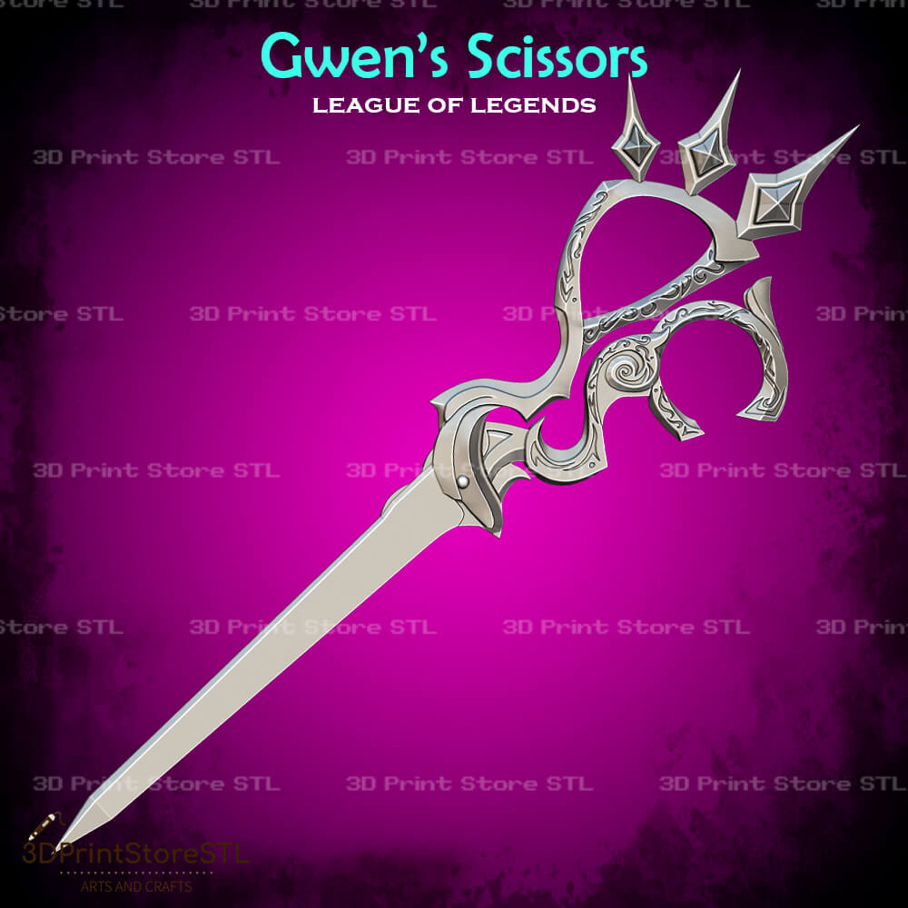 Gwens Scissors Cosplay League of Legends 3D Print Model STL File 3DPrintStoreSTL