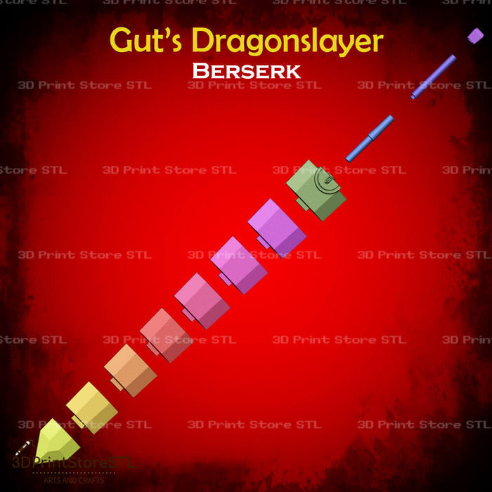 Guts Dragonslayer Sword Cosplay Berserk 3D Print Model STL File 3DPrintStoreSTL
