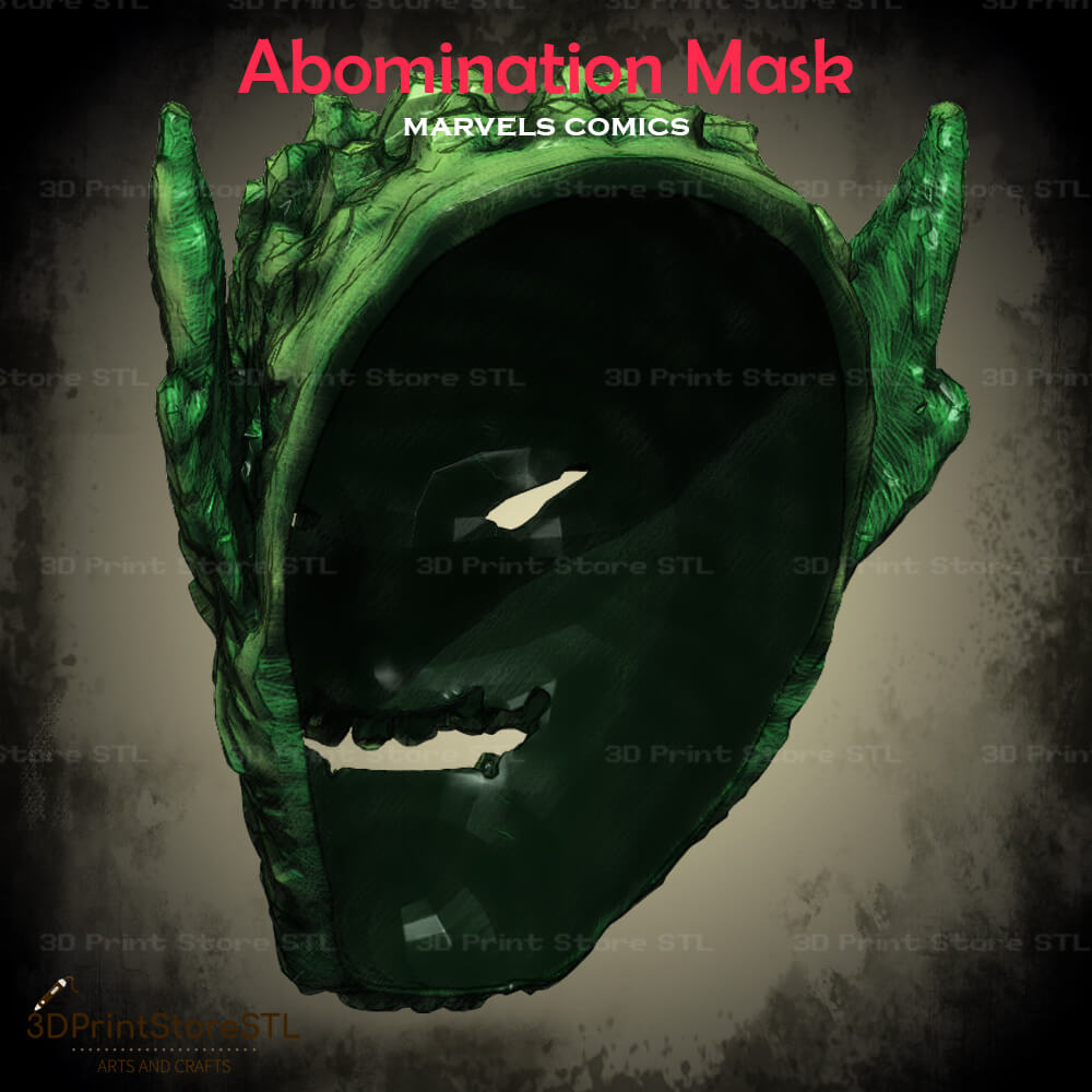 Abomination Mask Cosplay Marvel Comics 3D Print Model STL File 3DPrintStoreSTL