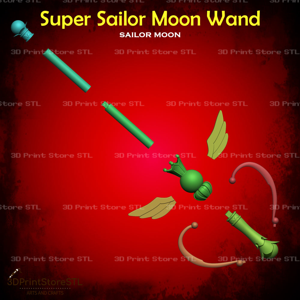 Sailor Moon Wand Cosplay Sailor Moon 3D Print Model STL File 3DPrintStoreSTL