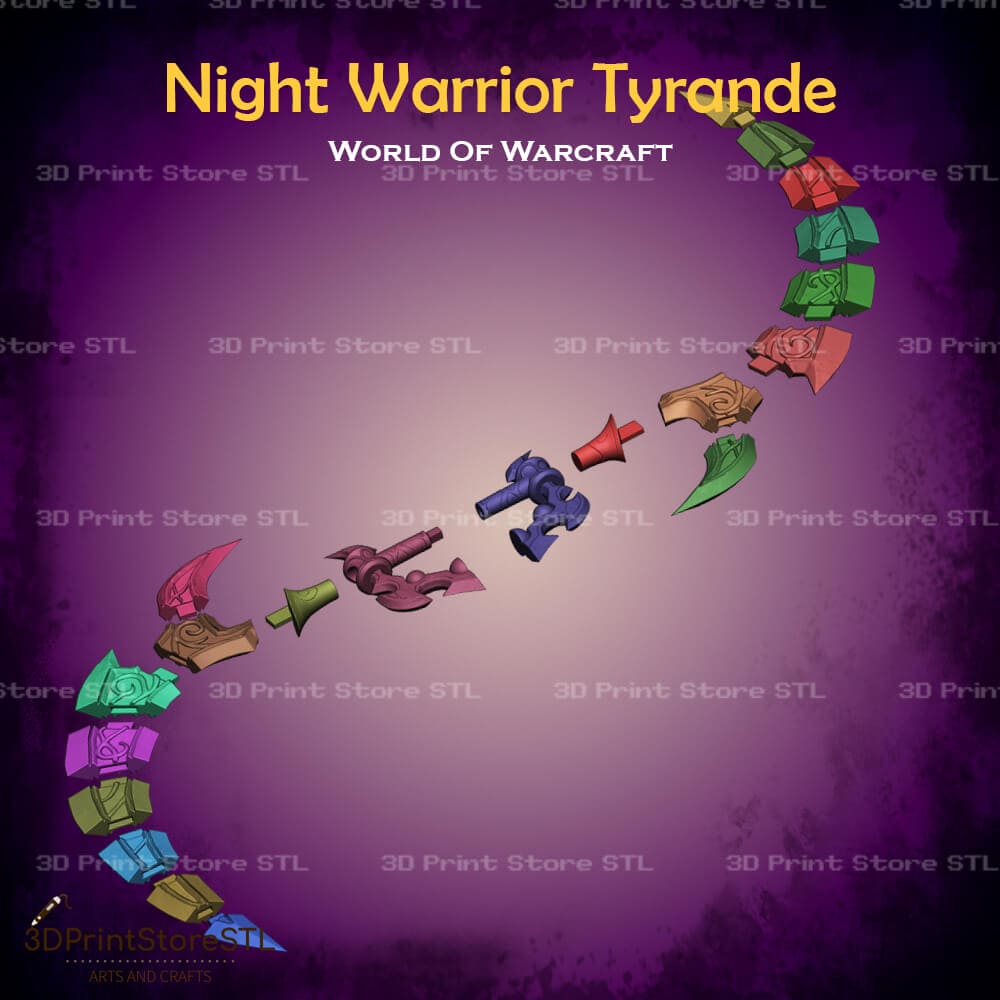 Night Warrior Tyrande Weapon Cosplay World Of Warcraft 3D Print Model STL File 3DPrintStoreSTL