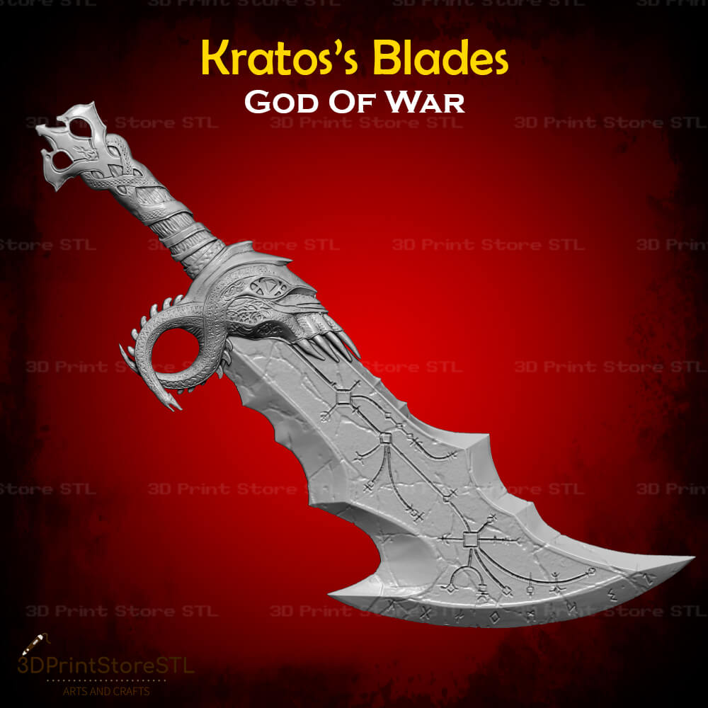 Blades Of Chaos Cosplay God Of War 3D Print Model STL File 3DPrintStoreSTL