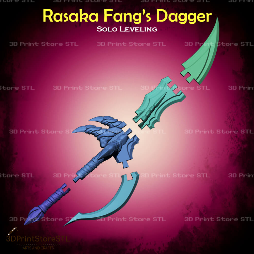 Rasaka Fang Dagger Cosplay Solo Leveling 3D Print Model STL File 3DPrintStoreSTL