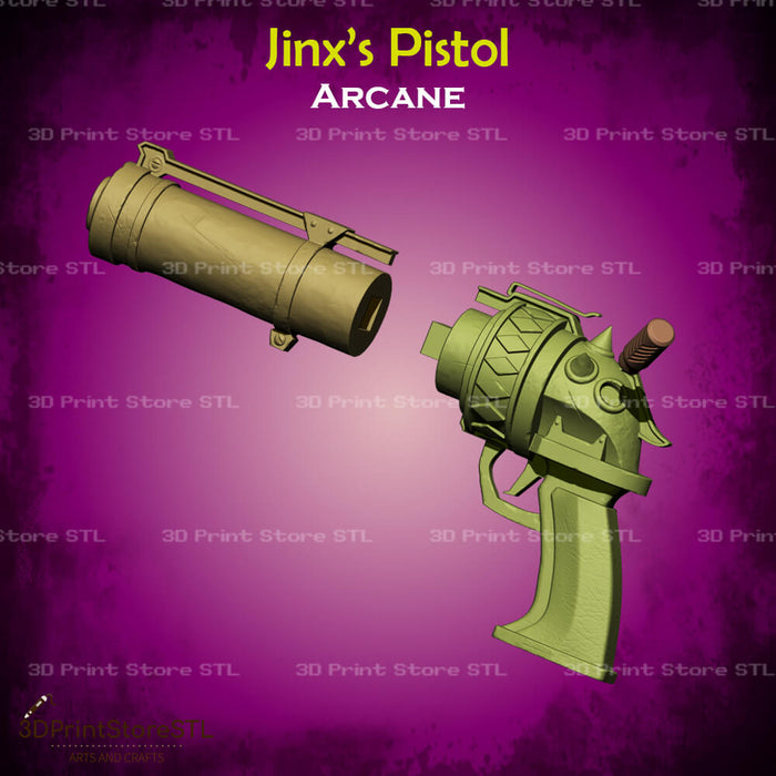 Jinx Pistol Cosplay Arcane 3D Print Model STL File 3DPrintStoreSTL