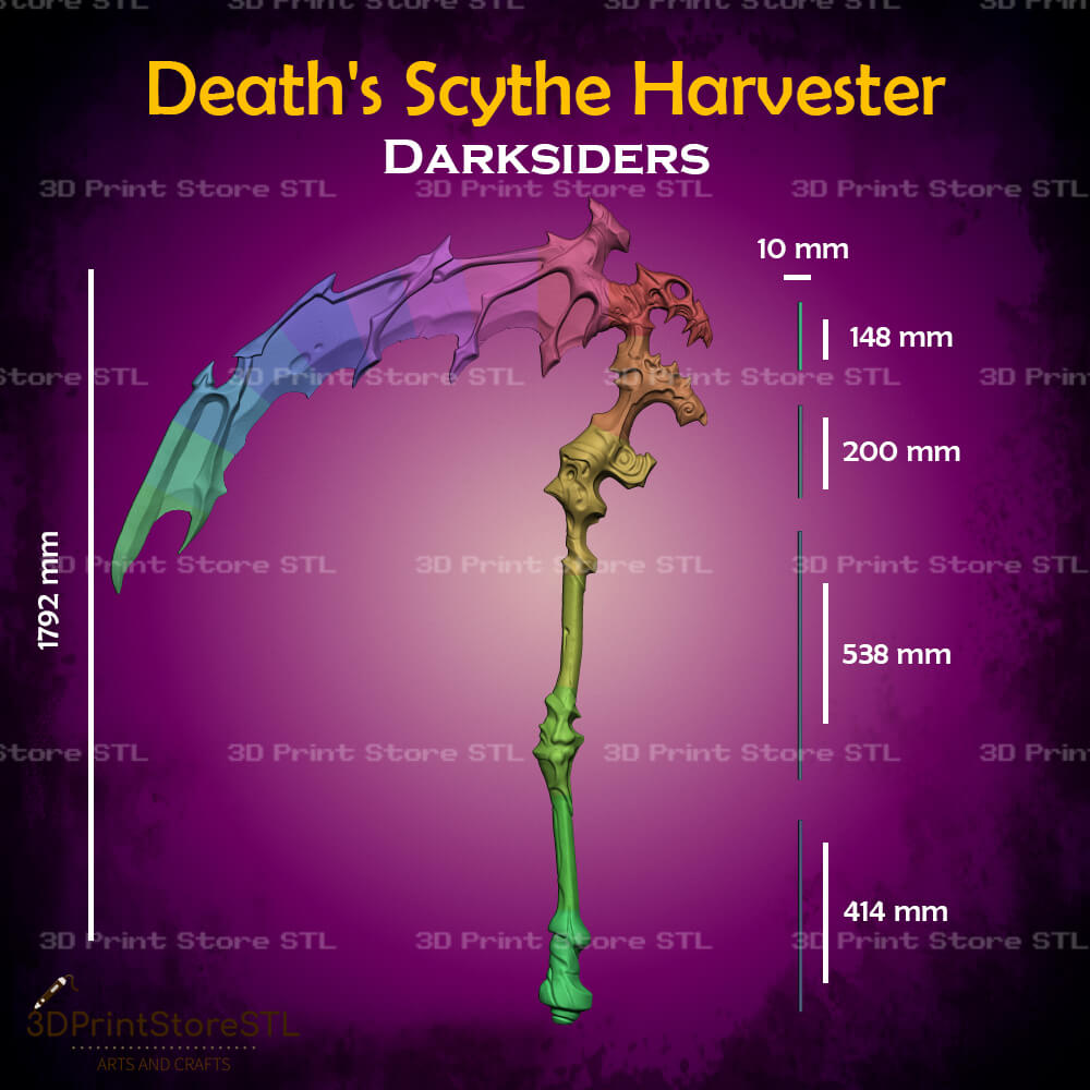 Deaths Scythe Harvester Cosplay Darksiders 3D Print Model STL File 3DPrintStoreSTL