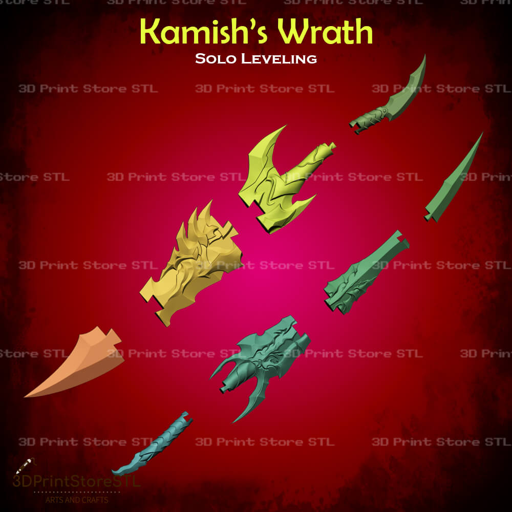 Kamish Wrath Dagger Cosplay Solo Leveling 3D Print Model STL File 3DPrintStoreSTL