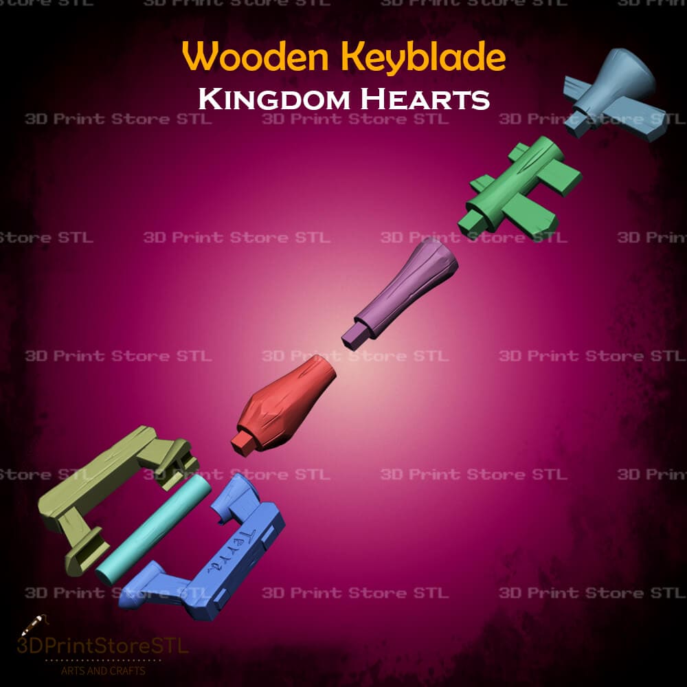 Wooden Keyblade Cosplay Kingdom Hearts 3D Print Model STL File 3DPrintStoreSTL