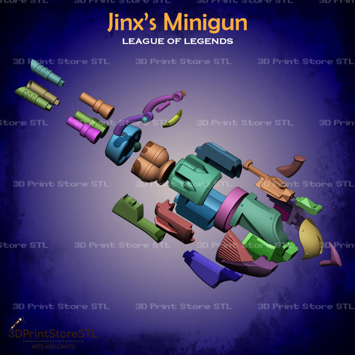 Jinx Minigun Cosplay League of Legends 3D Print Model STL File 3DPrintStoreSTL