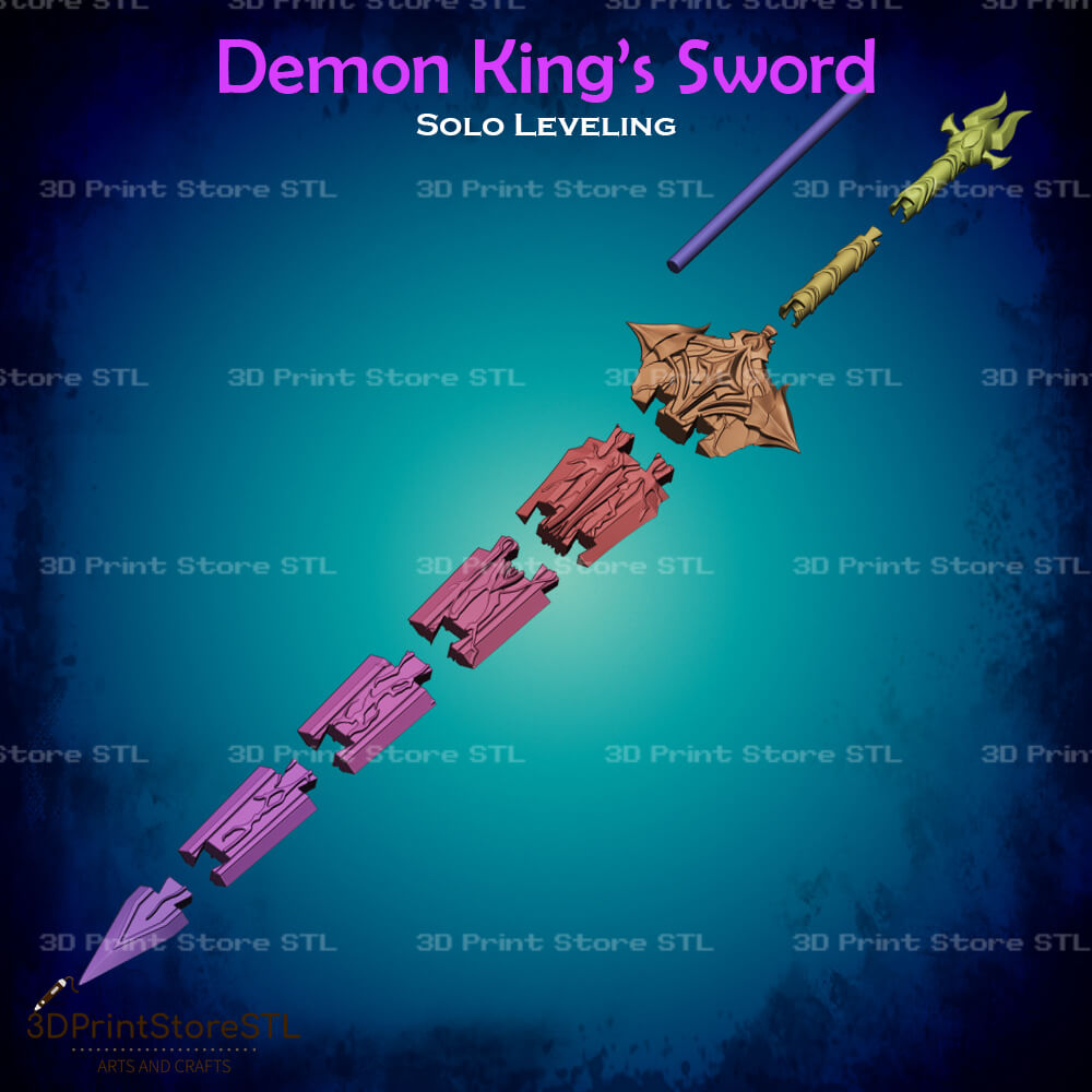 Demon King Sword Cosplay Solo Leveling 3D Print Model STL File 3DPrintStoreSTL