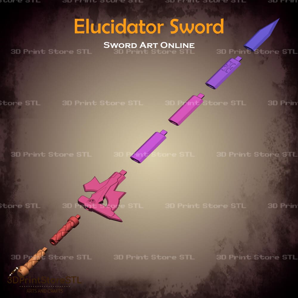 Elucidator Sword Cosplay Sword Art Online 3D Print Model STL File 3DPrintStoreSTL