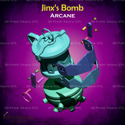 Jinx Bomb Cosplay Arcane 3D Print Model STL File 3DPrintStoreSTL