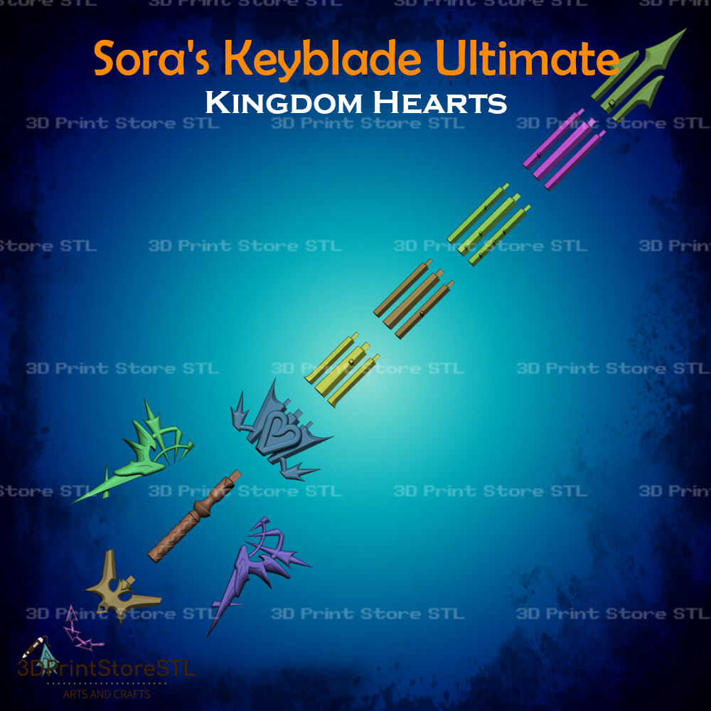 Sora Key Blade Ultima Cosplay Kingdom Hearts 3D Print Model STL File 3DPrintStoreSTL