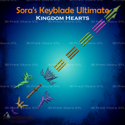 Sora Key Blade Ultima Cosplay Kingdom Hearts 3D Print Model STL File 3DPrintStoreSTL