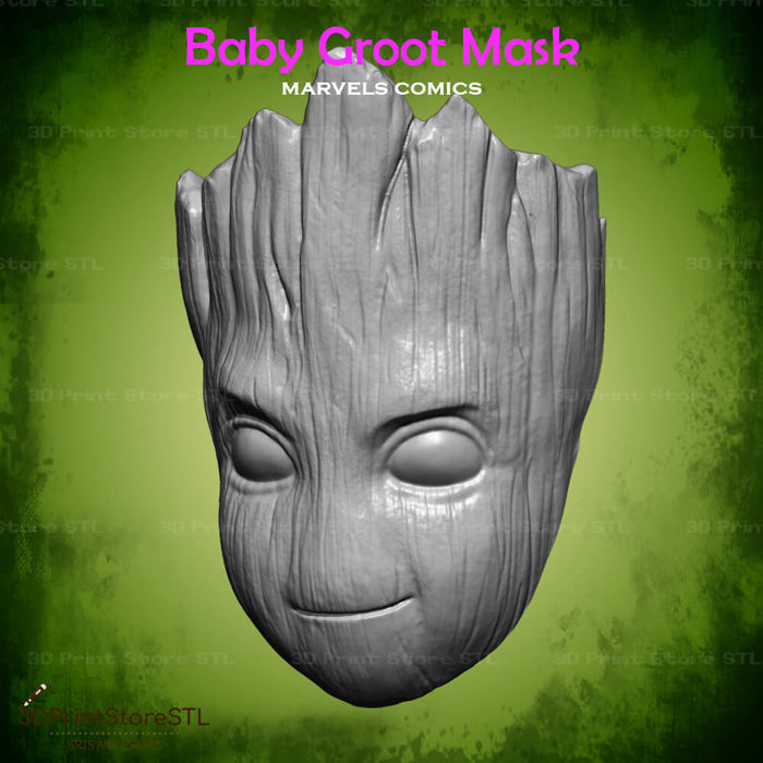 Baby Groot Mask Cosplay Guardians of the Galaxy 3D Print Model STL File 3DPrintStoreSTL